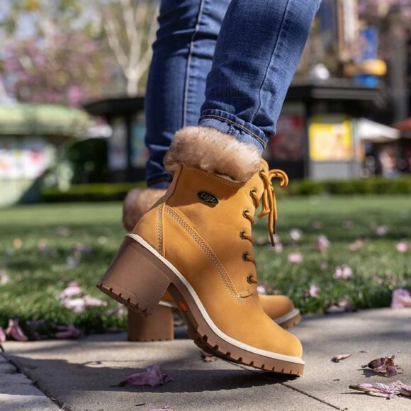Lugz Shoes - LUGZ WOMENS CLOVE FUR 6 INCH BOOT GOLDEN WHEAT CREAM TAN GUM 9